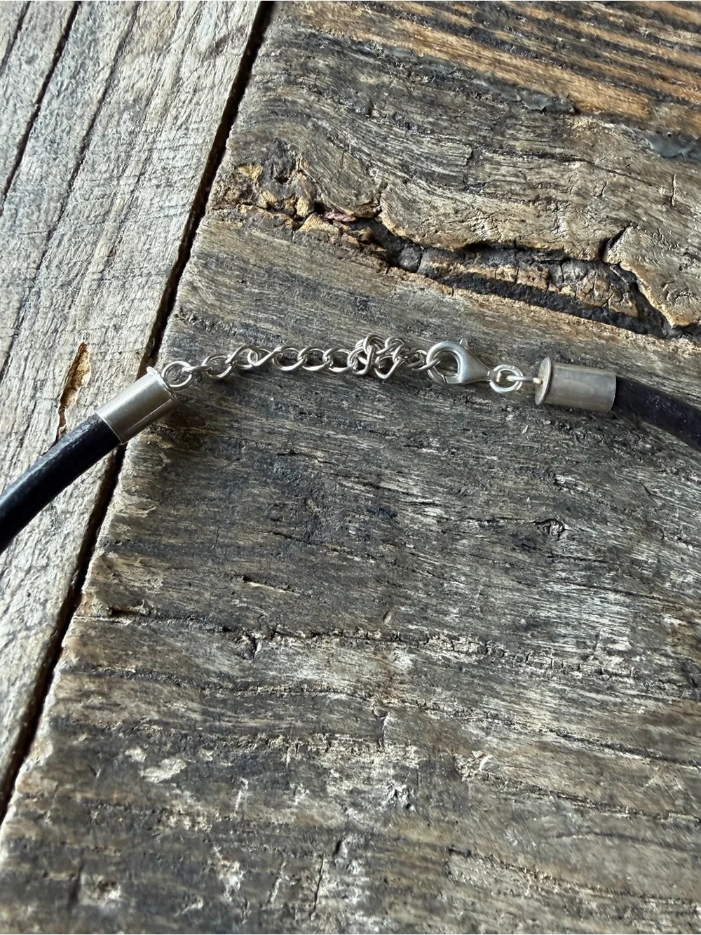 Labradorite, Peridot, and Smokey Quartz set in Silver 925, Leather Cord